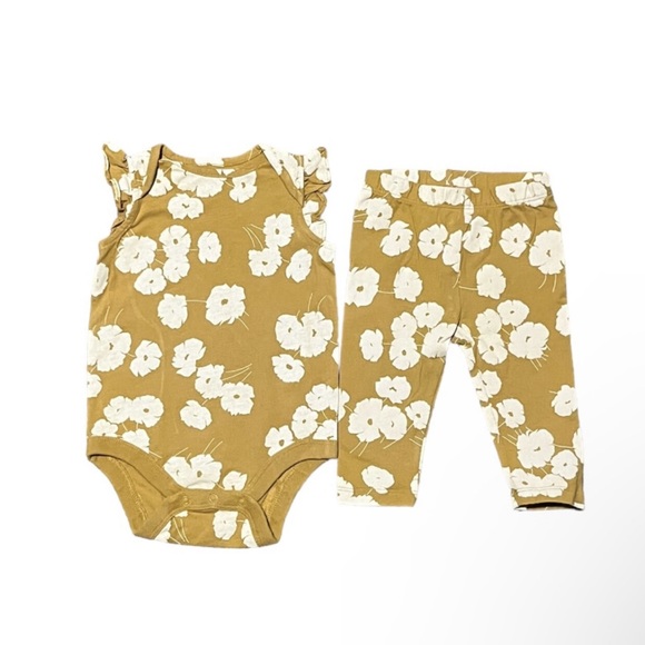 Girls 3-6M Sleeveless-Shirt/Pants Outfit Set - Picture 1 of 3